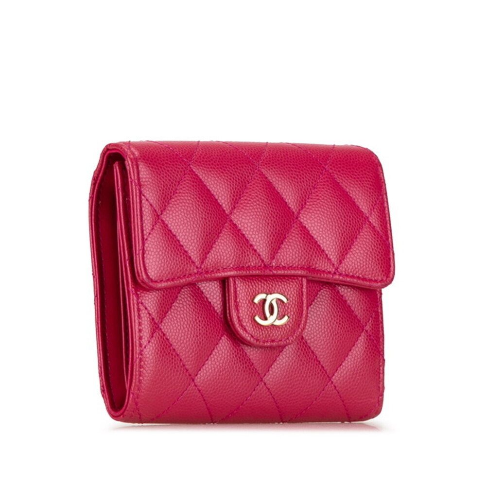 CHANEL Pink Caviar Leather Logo Wallet - Picture 3 of 13